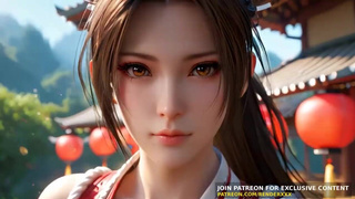 3D: Май Ширануи из DOA заглатывает член по горло и принимает сперму на лицо в ИИ-порно